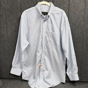 Jos. A. Bank Blue and White Casual Button Down Shirt